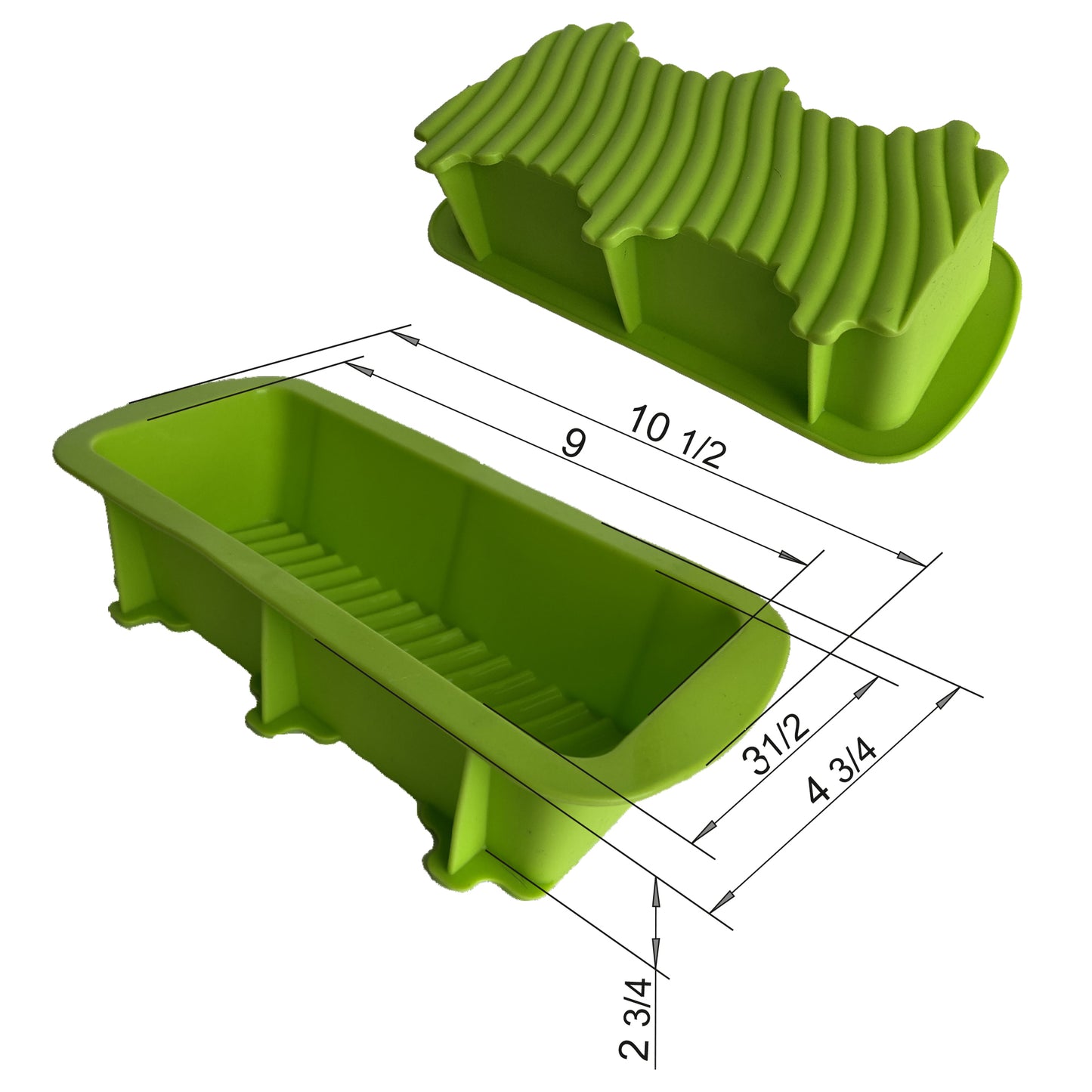 Nonstick Premium Silicone Loaf and Bread Pan Clearfinn Green & Blue 2 Tray Set Reusable Food Grade Bakeware Pans for Homemade Breads Cakes