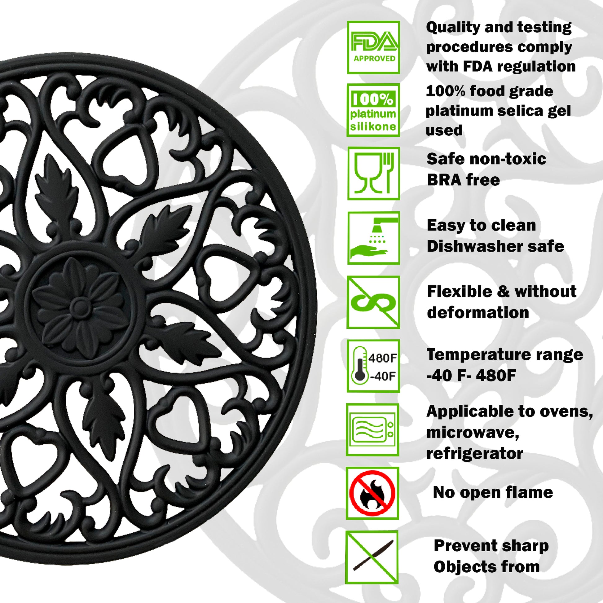 Hight Quality Non-Slip Pot Mat Dishwasher Safe Trivet Mat - China Mat and  Pad price
